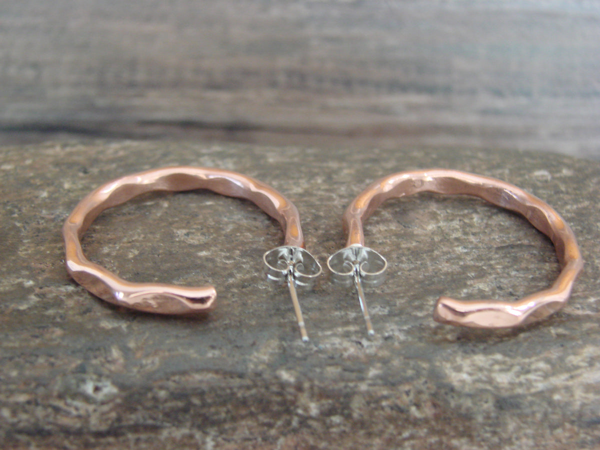 Native American Copper Hoop Earrings - Tahe
