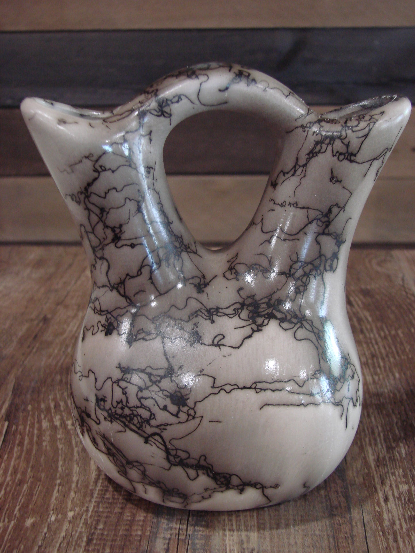 Native American Horse Hair Wedding Vase Pottery by Vail