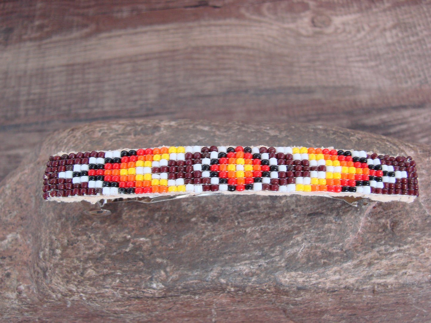 Native American Hand Beaded Hair Barrette by Cleveland