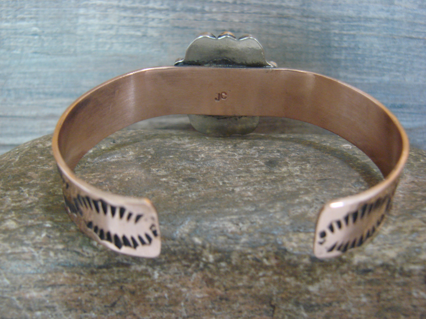 Native American Copper & Turquoise Bracelet by Cleveland