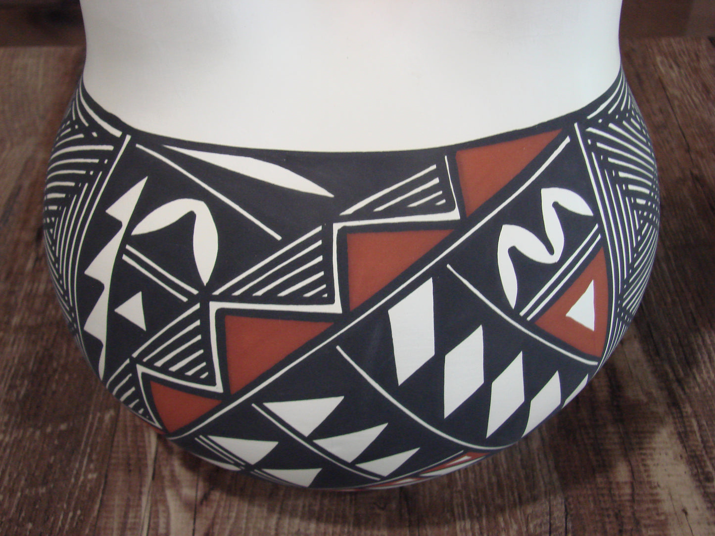 Native American Acoma Pueblo Fine Line Hand Painted Wedding Vase by Victorino