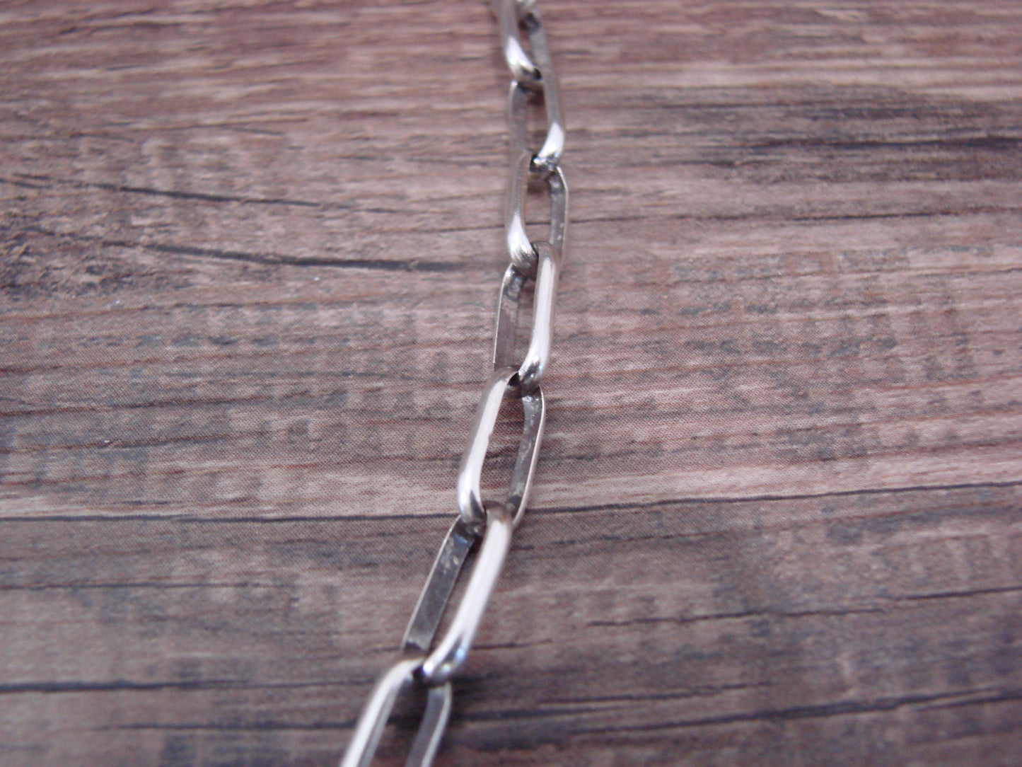Native American 23" Sterling Silver Chain Link Necklace - Shirley