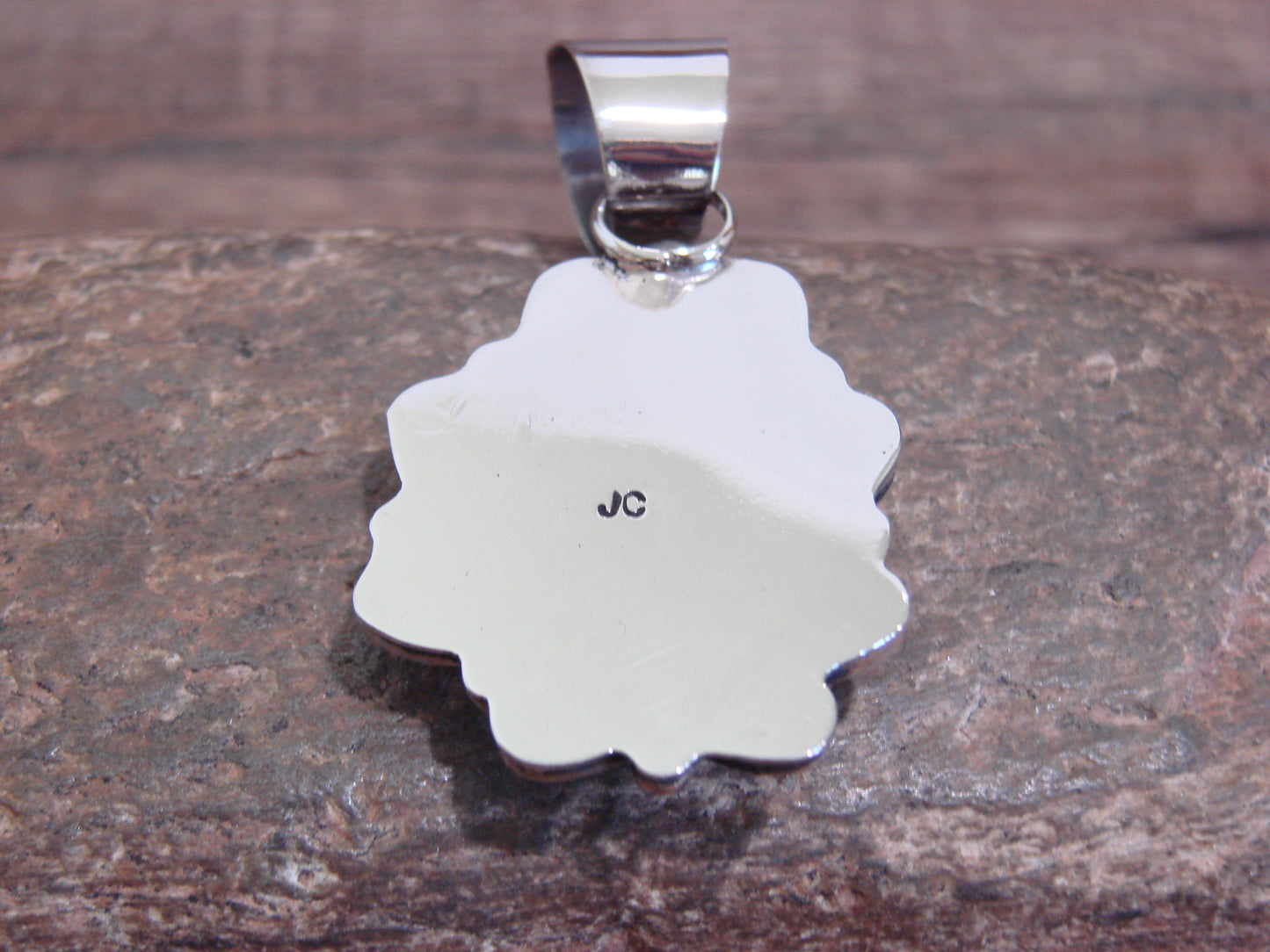 Native American Nickel Silver & Turquoise Pendant - Cleveland