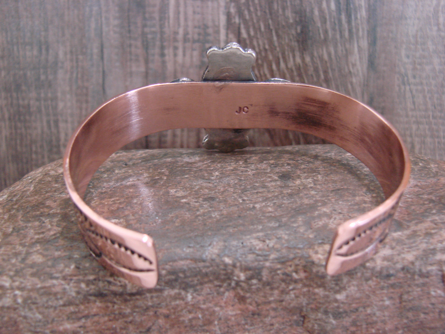 Native American Copper & Turquoise Bracelet by Cleveland