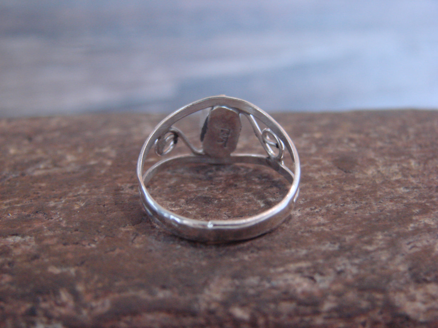 Native American Sterling Silver & Pink Opal Ring Size 4.5 by Lincoln