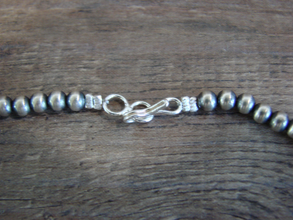 Native American Sterling Silver 4mm Navajo Pearl 18" Necklace Mariano