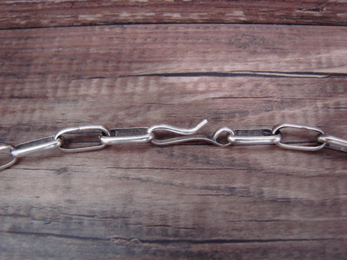Native American 23" Sterling Silver Chain Link Necklace - Shirley