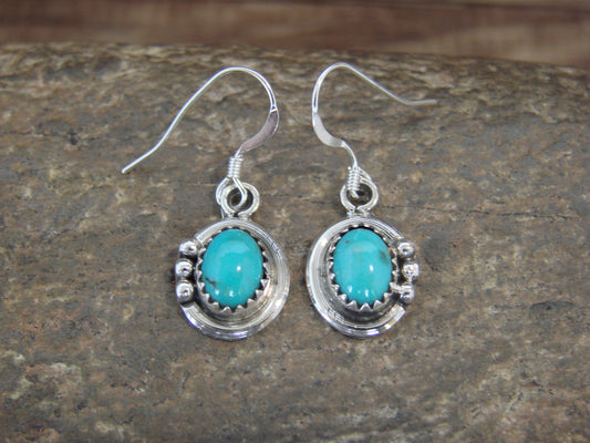 Native American Sterling Silver & Turquoise Dangle Earrings by Largo