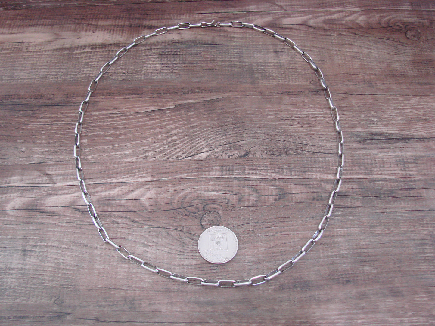 Native American 23" Sterling Silver Chain Link Necklace - Shirley