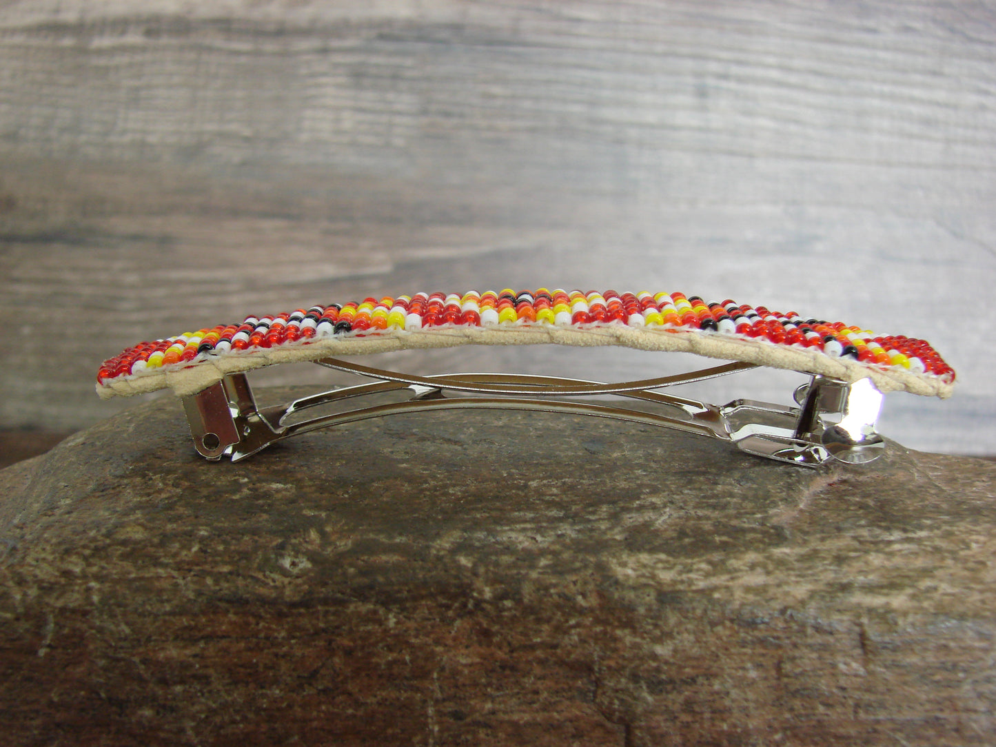Native American Hand Beaded Hair Barrette by Cleveland
