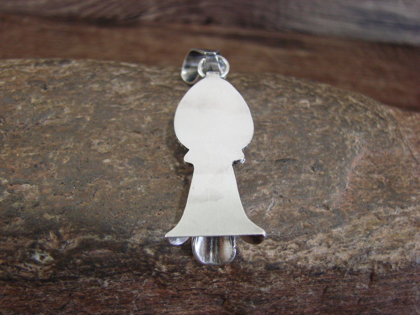 Native American Sterling Silver & Turquoise Squash Blossom Pendant by Betone