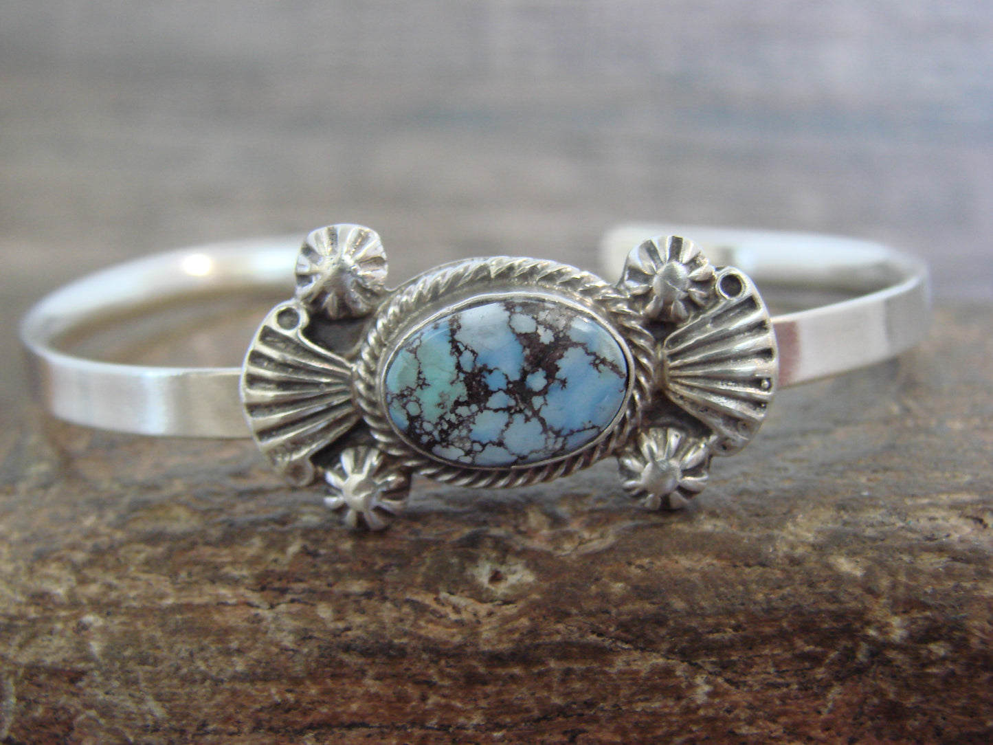Native American Sterling Silver & Turquoise Bracelet by Francisco