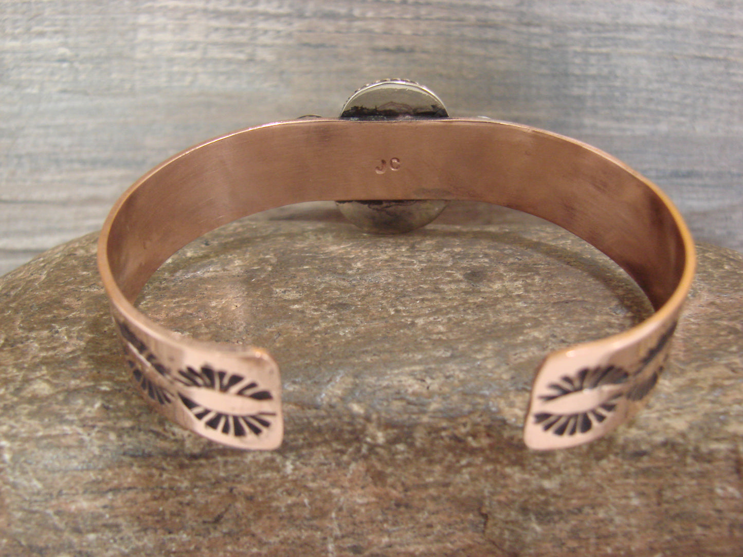 Native American Copper & Turquoise Bracelet by Cleveland