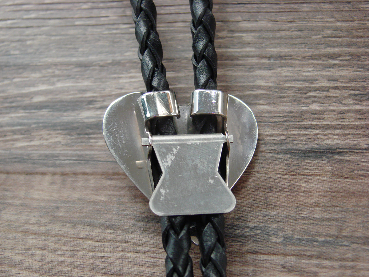 Native American Sterling Silver & Turquoise Heart Bolo Tie by Skeets