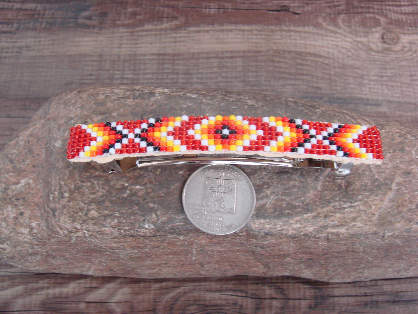 Native American Hand Beaded Hair Barrette by Cleveland