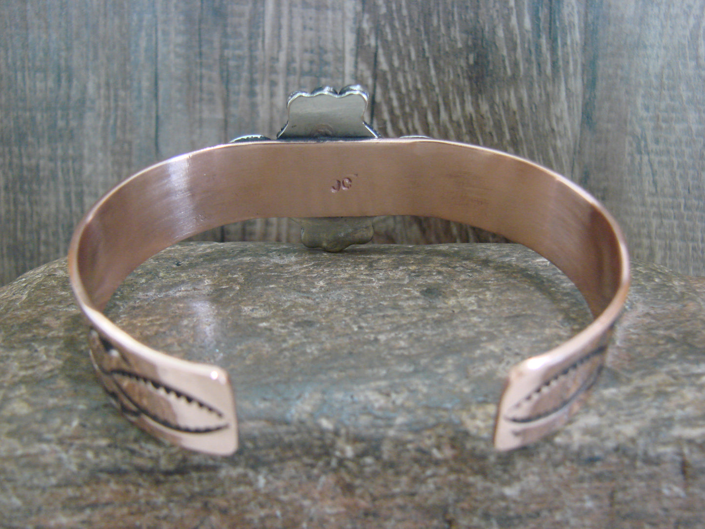 Native American Copper & Turquoise Bracelet by Cleveland