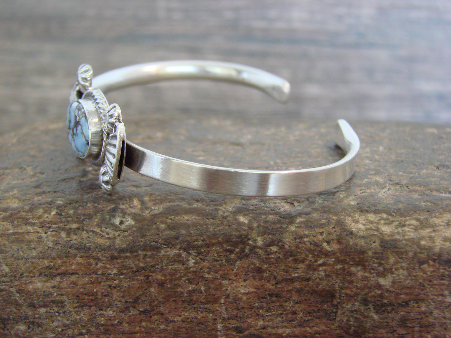 Native American Sterling Silver & Turquoise Bracelet by Francisco