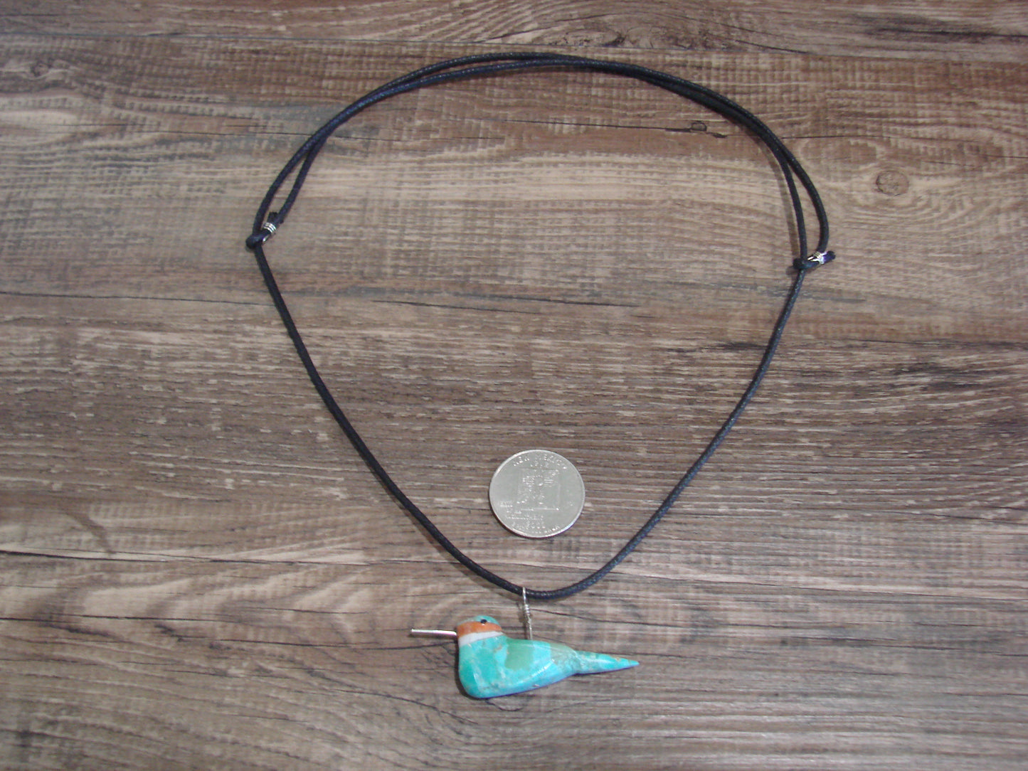 Hand Carved Turquoise Hummingbird Fetish Necklace Matt Mitchell