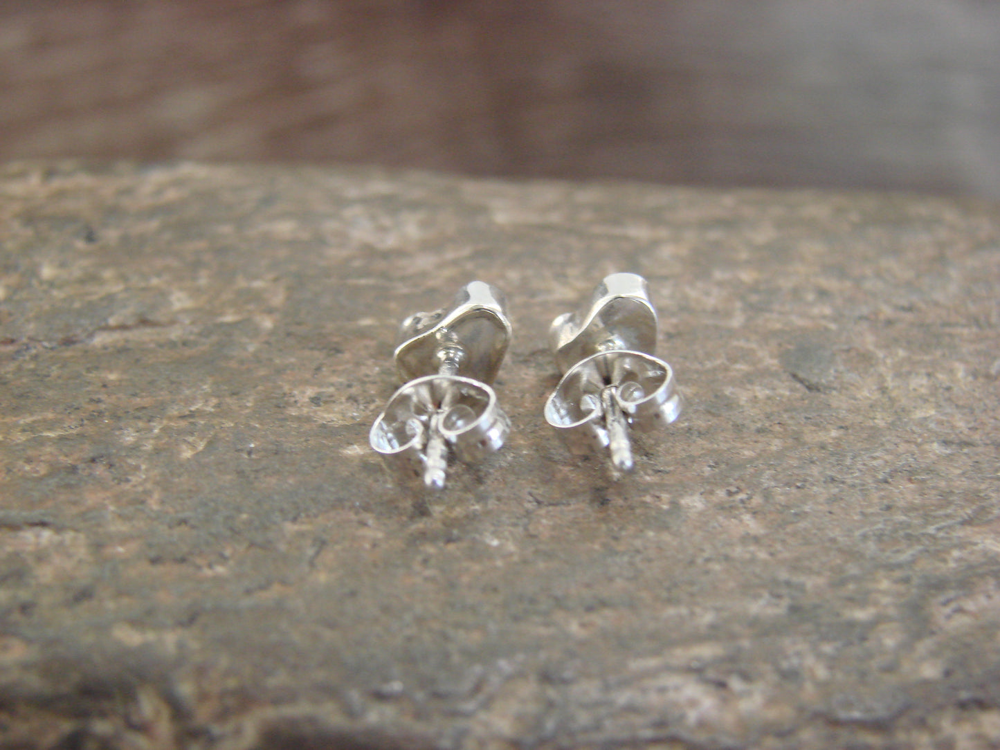 Native American Sterling Silver White Opal Heart Post Earrings - Neha