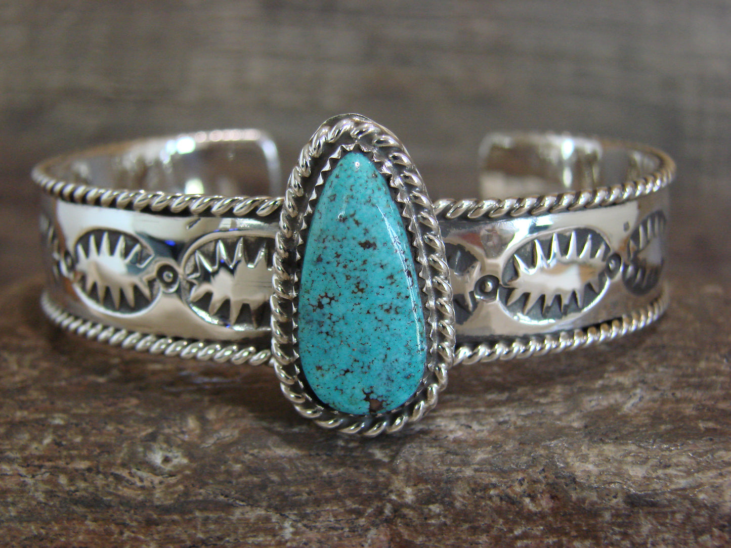 Native American Sterling Silver & Turquoise Bracelet by Bahe