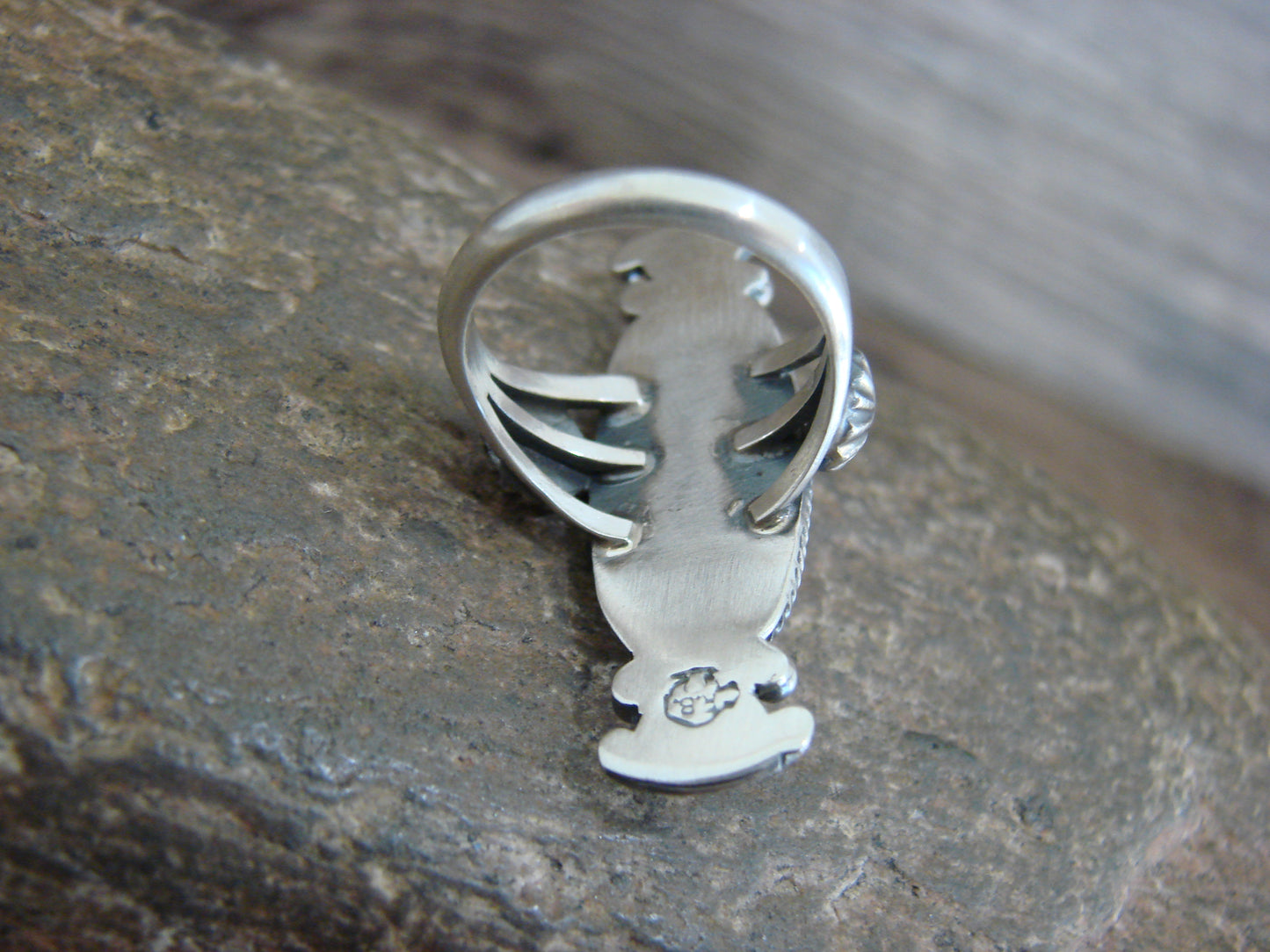 Native American Sterling Silver & Turquoise Ring by Benally - Size 5.5