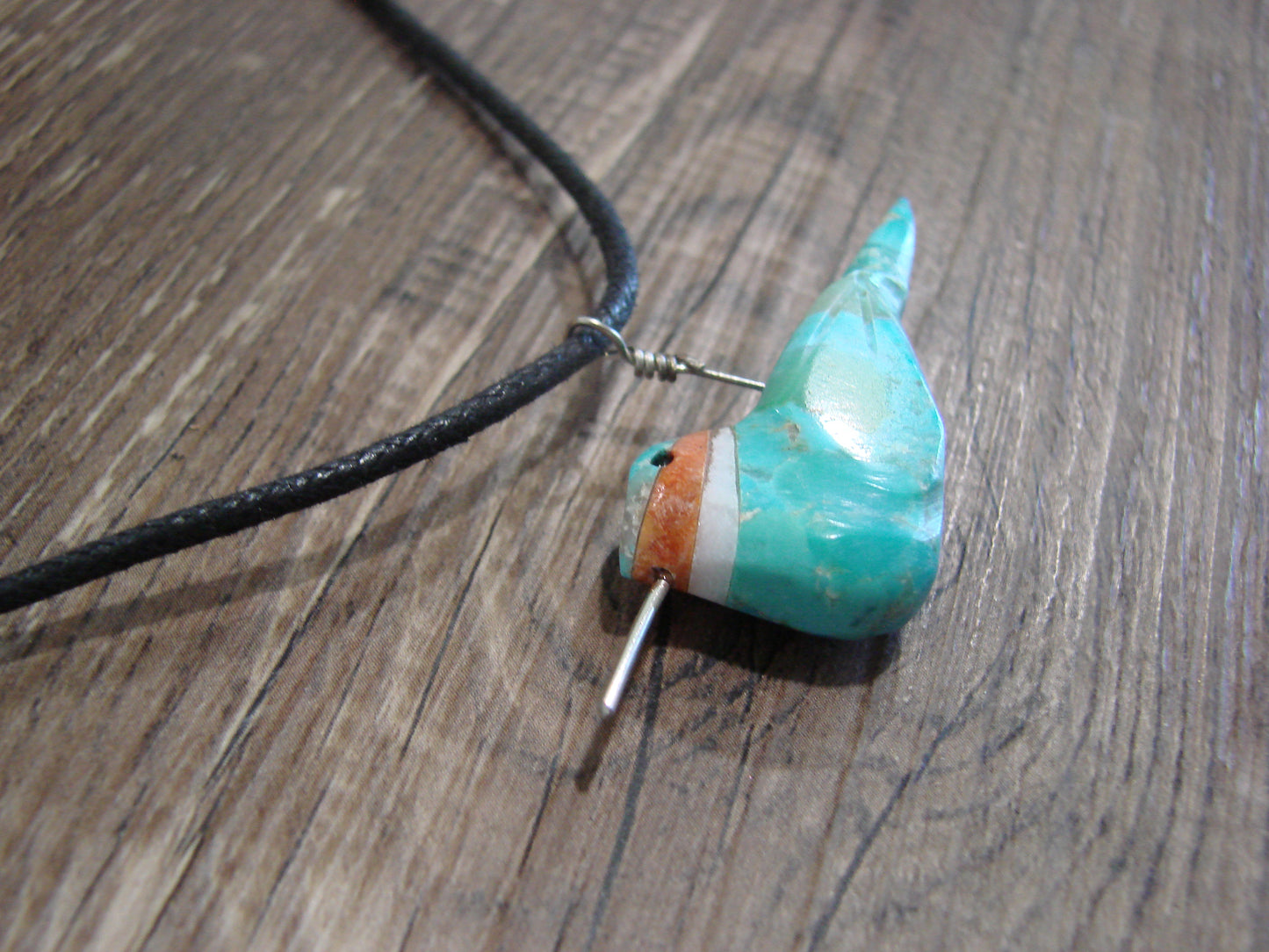 Hand Carved Turquoise Hummingbird Fetish Necklace Matt Mitchell