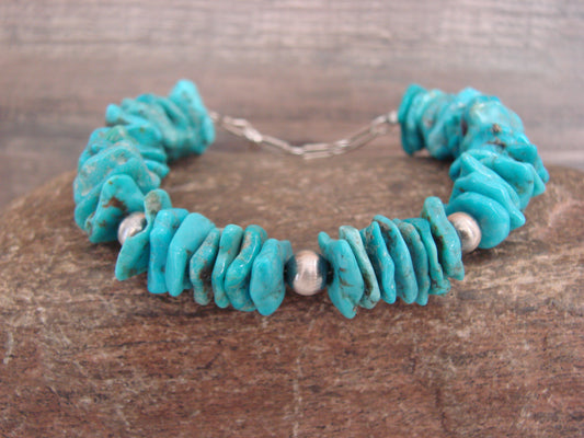 Native American Turquoise Nugget Adjustable Bracelet by Sardo