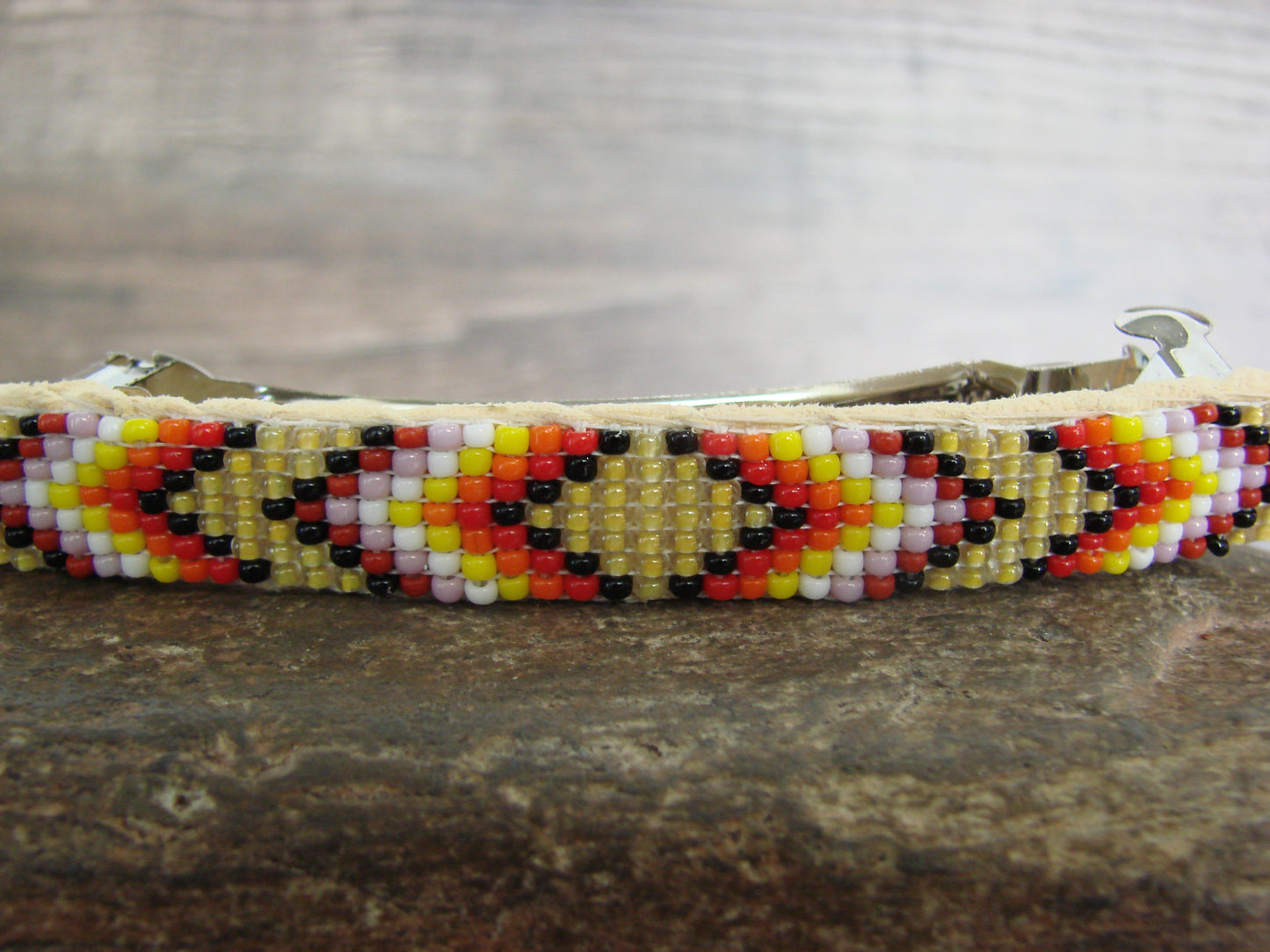 Native American Hand Beaded Hair Barrette by Cleveland
