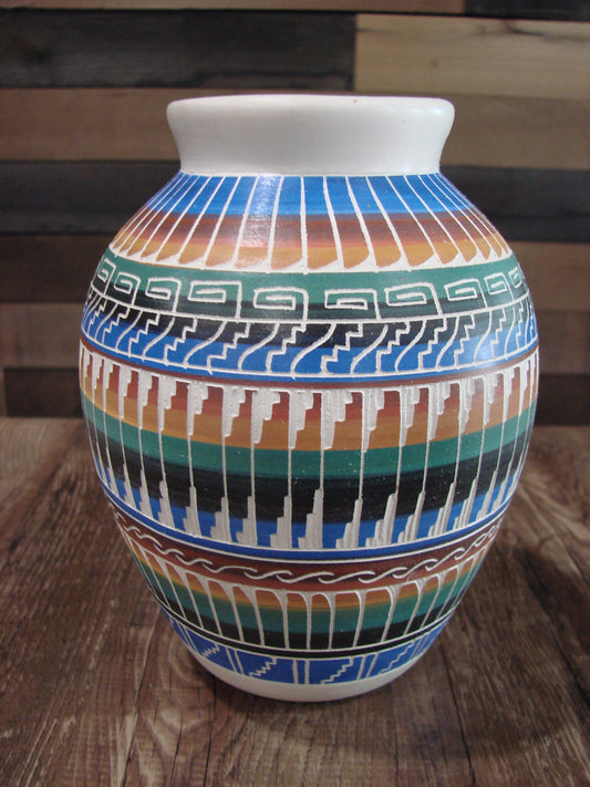 Native American Hand Etched & Hand Painted Pottery - Gilmore
