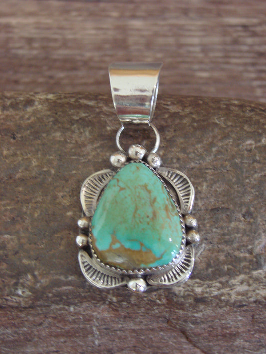 Native American Sterling Silver & Turquoise Pendant - Cleveland