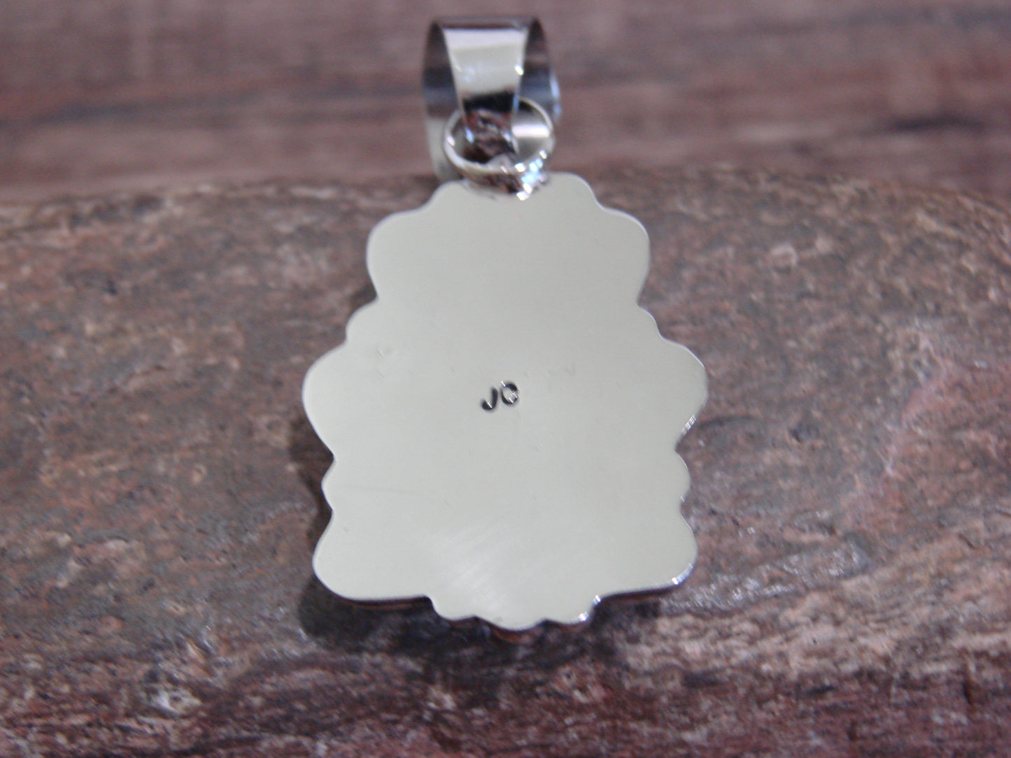 Native American Nickel Silver & Turquoise Pendant - Cleveland