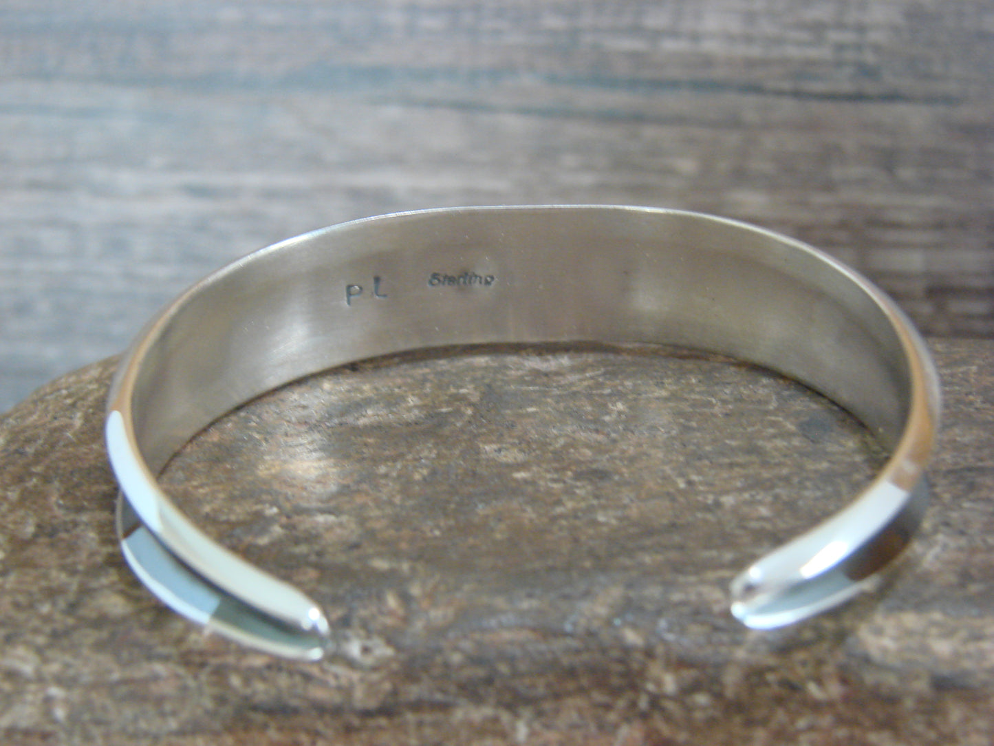 Native American Sterling Silver Turquoise & Coral Bracelet Cuff Signed Largo