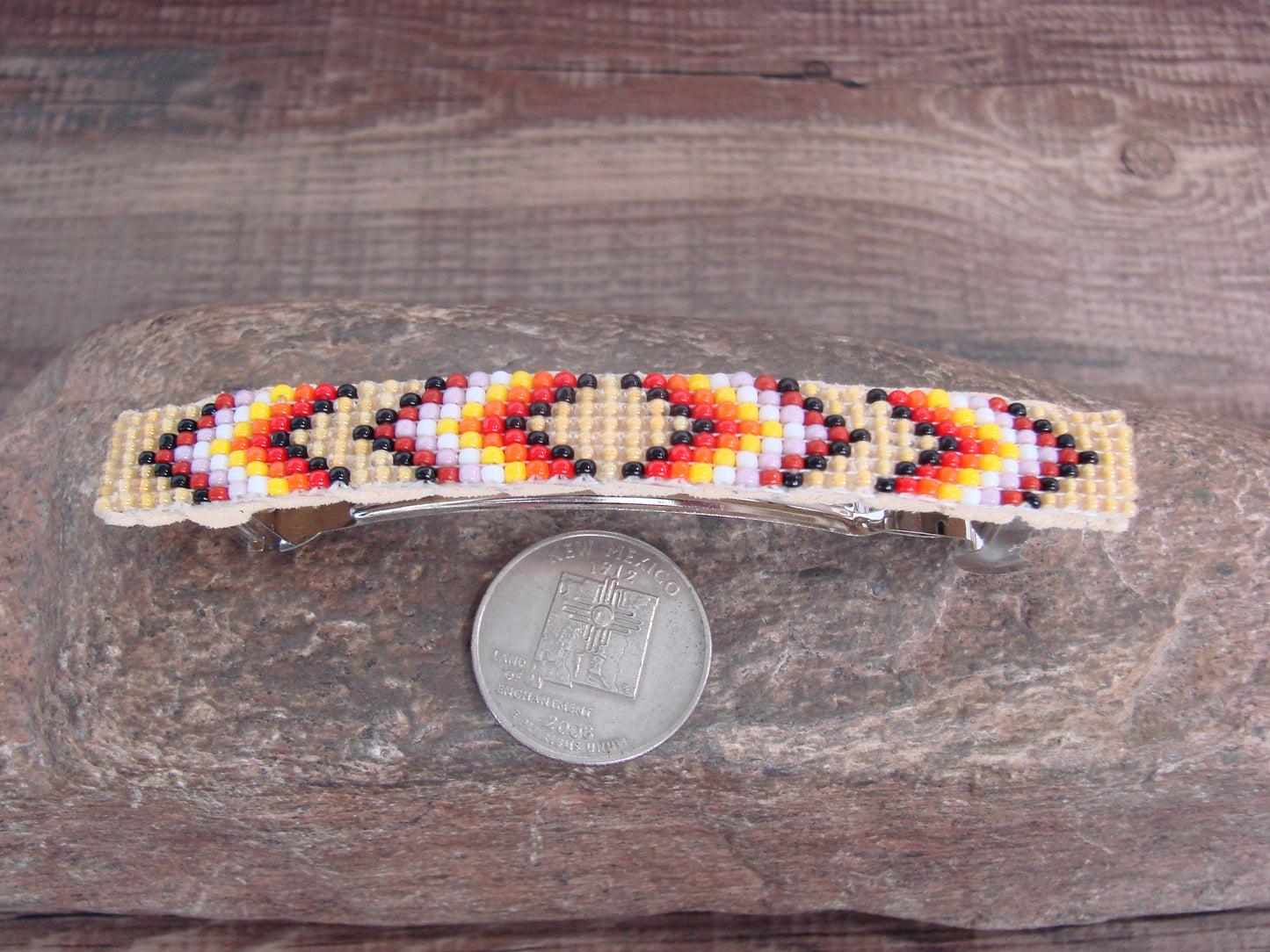 Native American Hand Beaded Hair Barrette by Cleveland