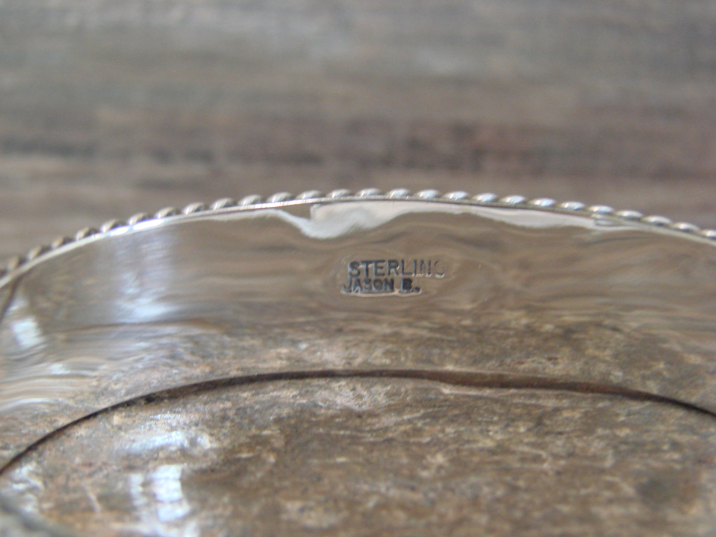 Native American Hand Stamped Sterling Silver Bracelet Cuff by Bahe
