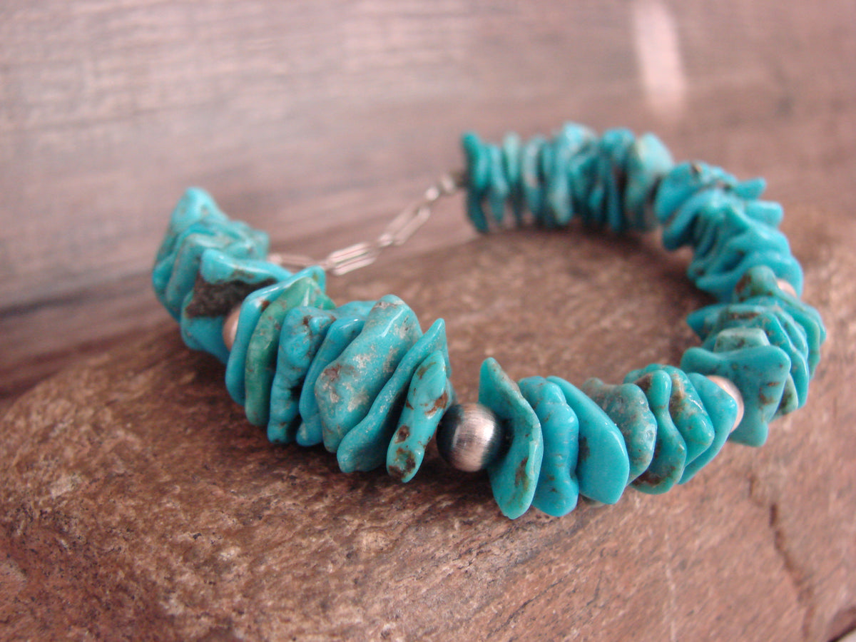 Native American Turquoise Nugget Adjustable Bracelet by Sardo