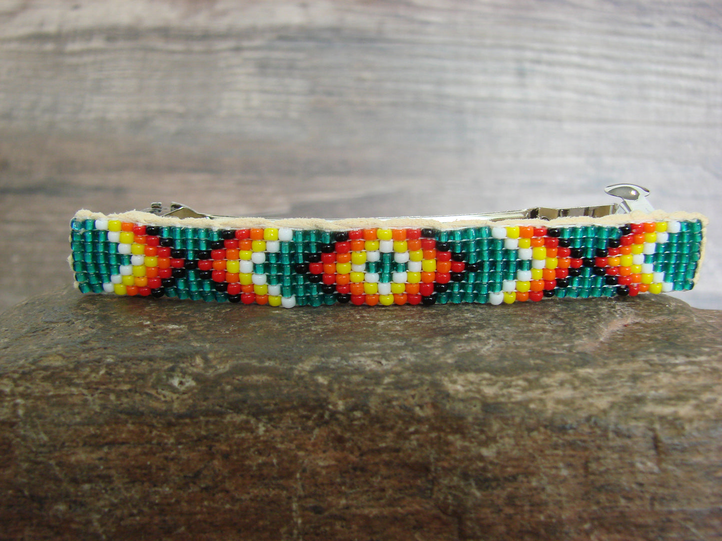 Native American Hand Beaded Hair Barrette by Cleveland