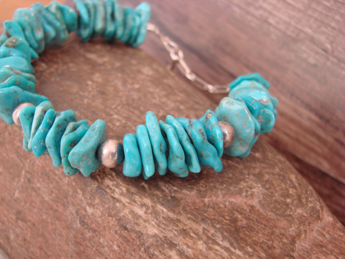 Native American Turquoise Nugget Adjustable Bracelet by Sardo