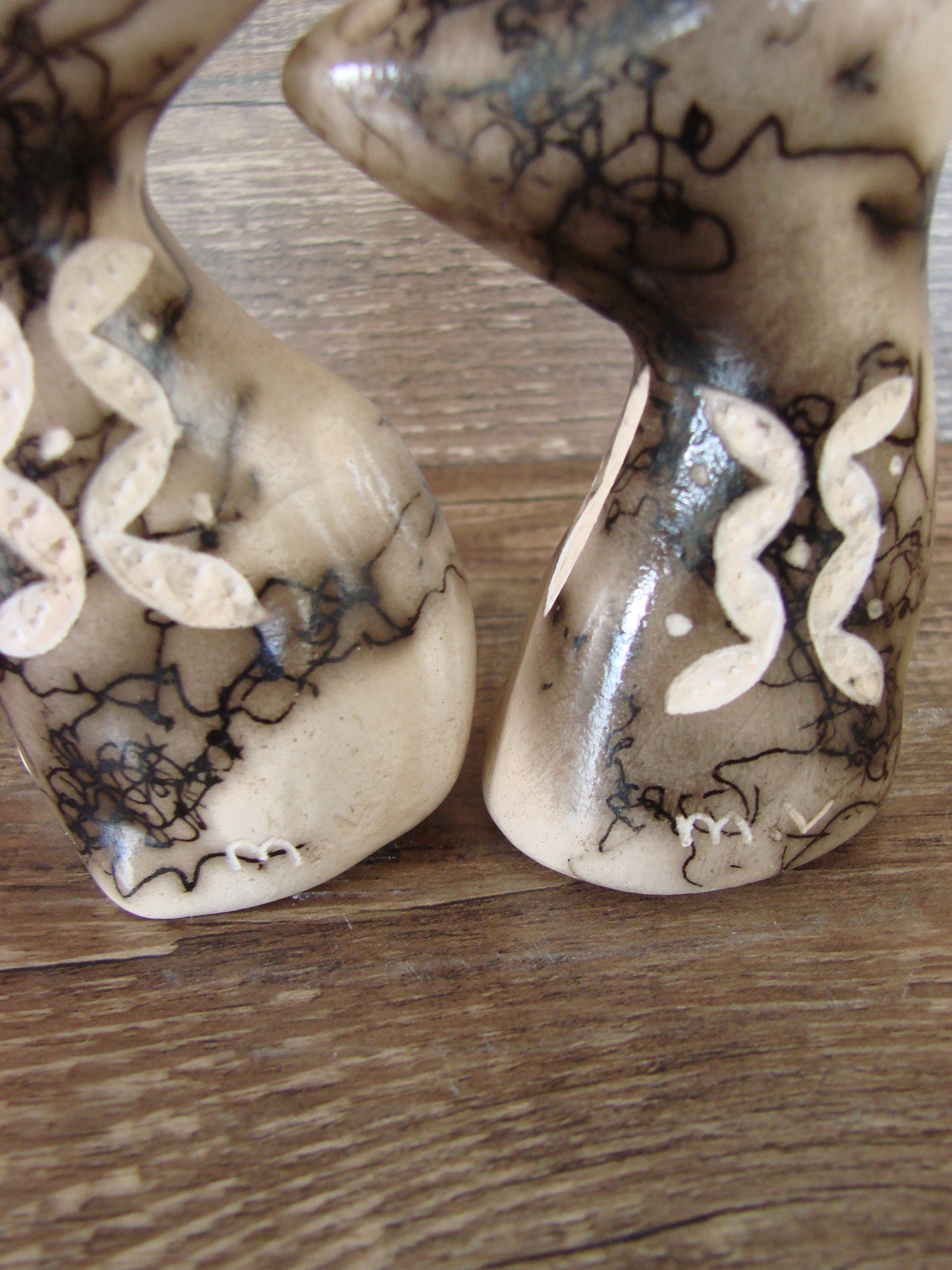 Native American Horse Hair Cat Pottery Set by Vail