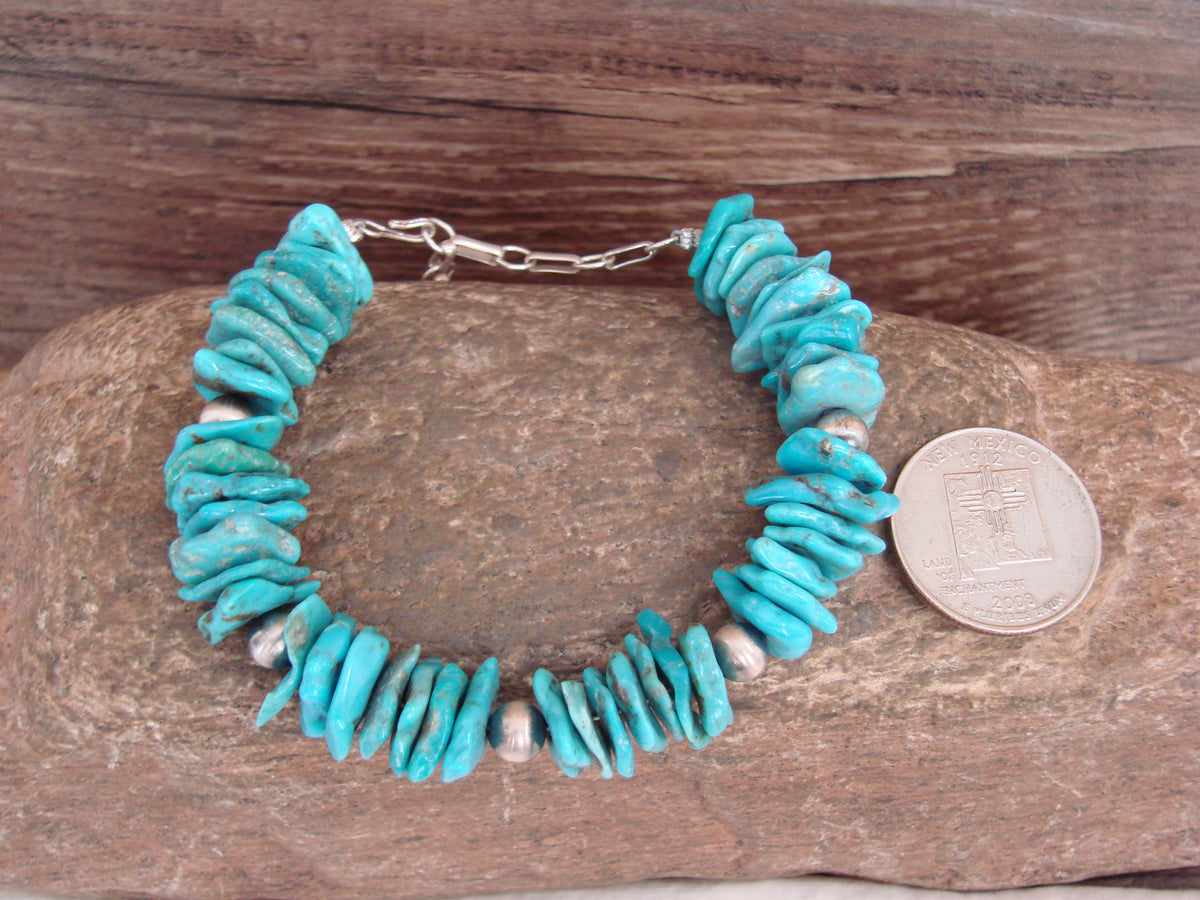 Native American Turquoise Nugget Adjustable Bracelet by Sardo