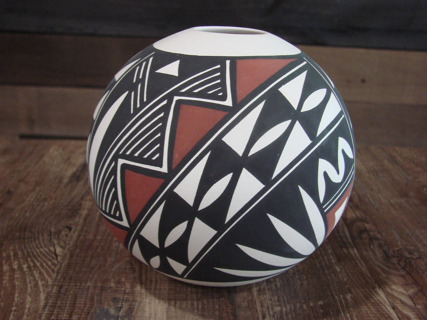 Native American Acoma Fine Line Hand Painted Pottery by Victorino