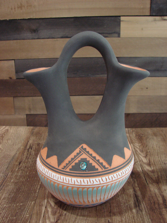 Native American Navajo Hand Etched Wedding Vase - Valencia
