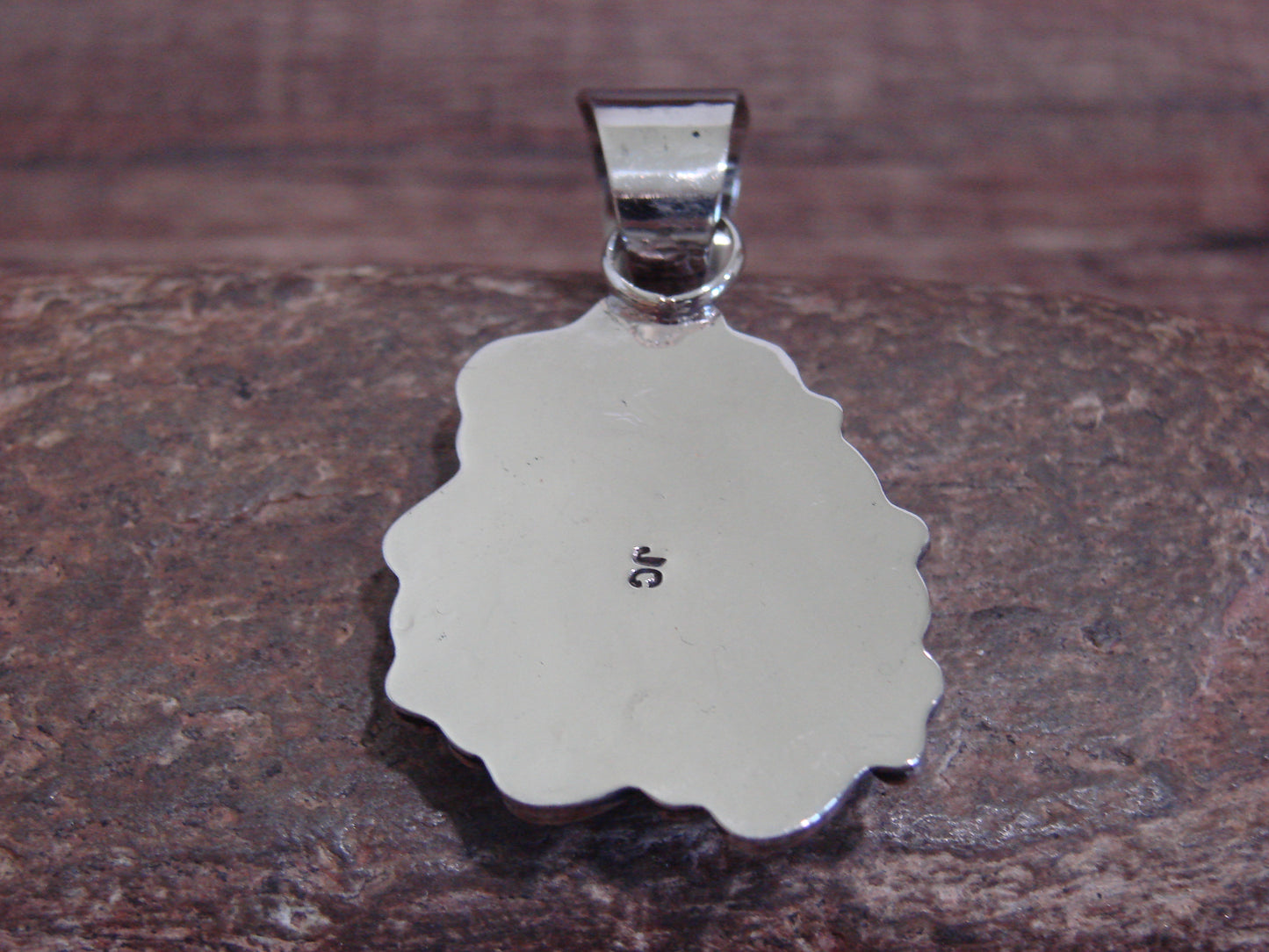 Native American Nickel Silver & Turquoise Pendant - Cleveland