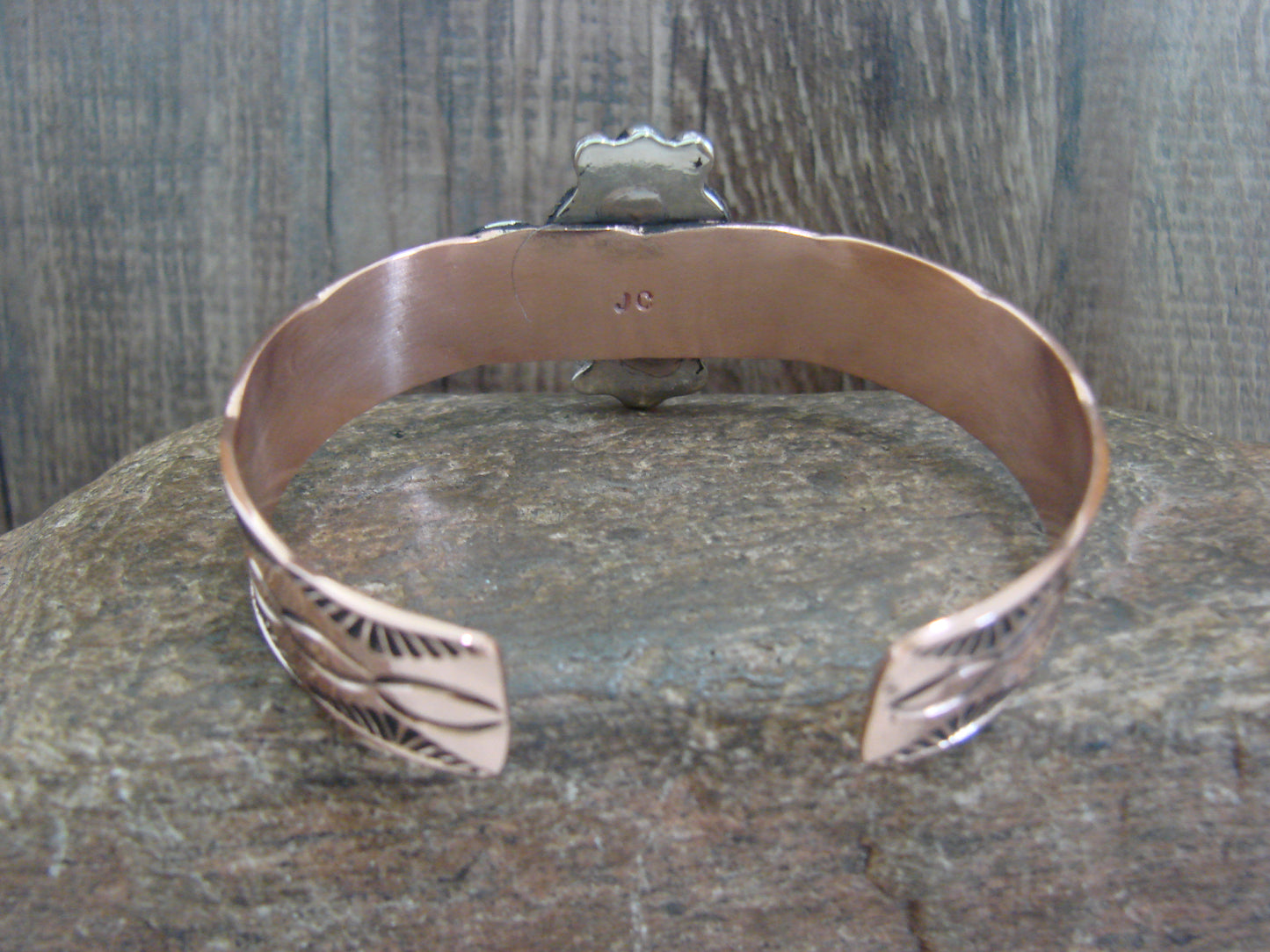 Native American Copper & Turquoise Bracelet by Cleveland