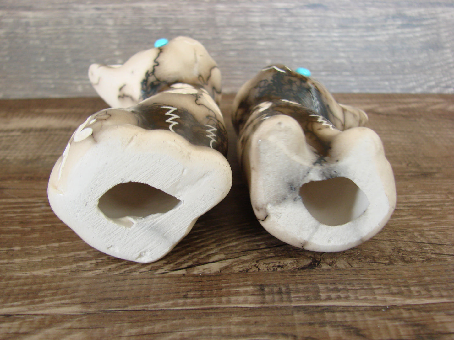 Native American Horse Hair Cat Pottery Set by Vail