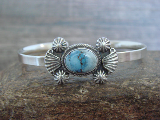 Native American Sterling Silver & Turquoise Bracelet by Francisco