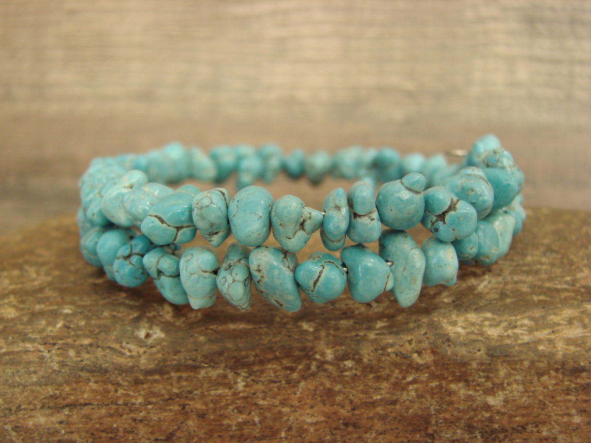 Native American Turquoise Nugget Adjustable Bracelet by Yazzie