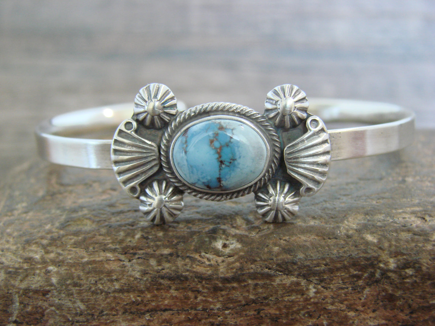 Native American Sterling Silver & Turquoise Bracelet by Francisco