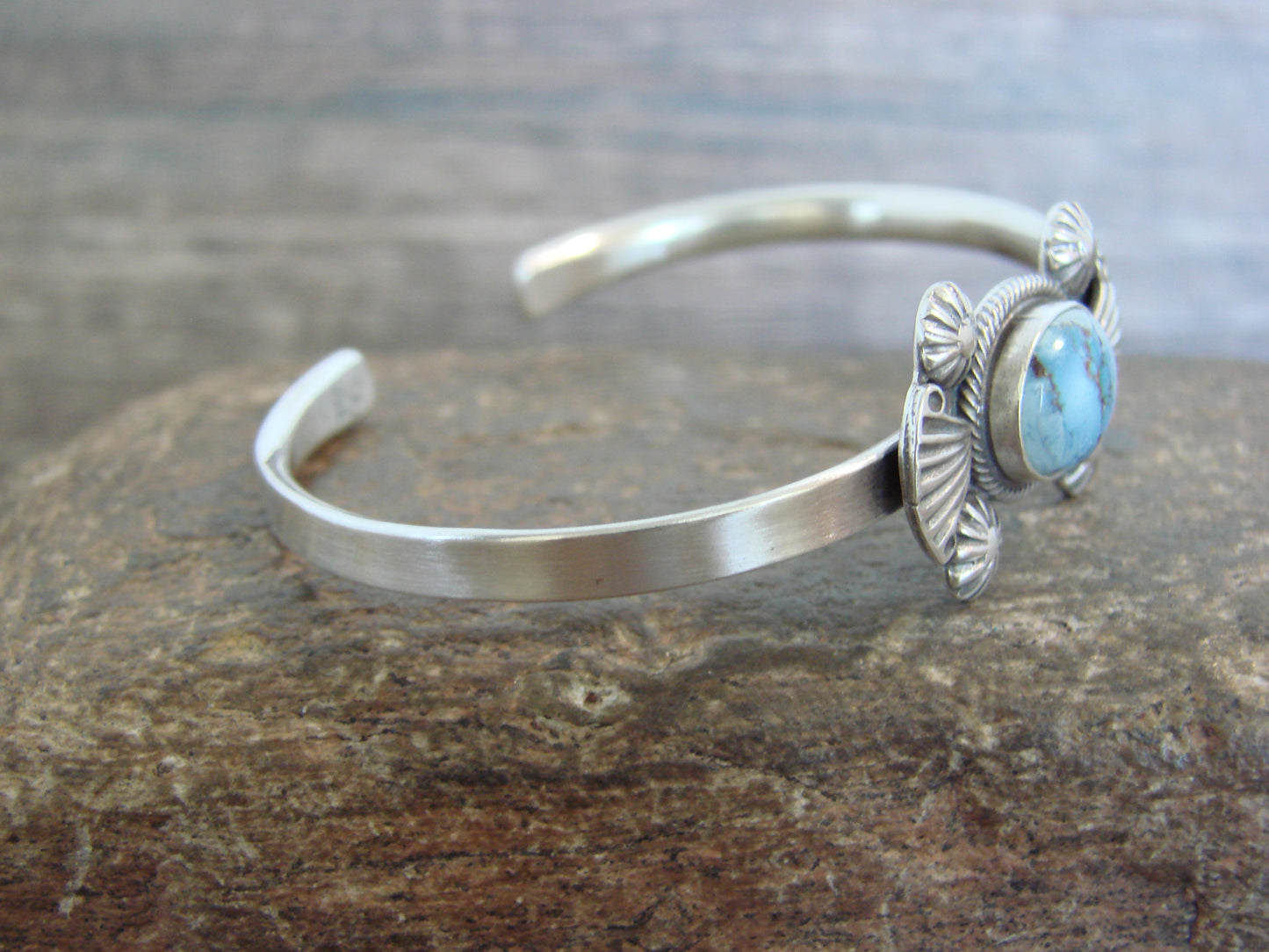 Native American Sterling Silver & Turquoise Bracelet by Francisco
