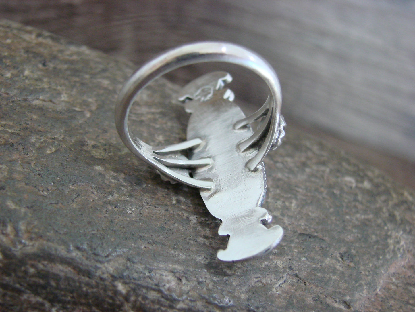 Native American Sterling Silver & Turquoise Ring by Benally - Size 10.5