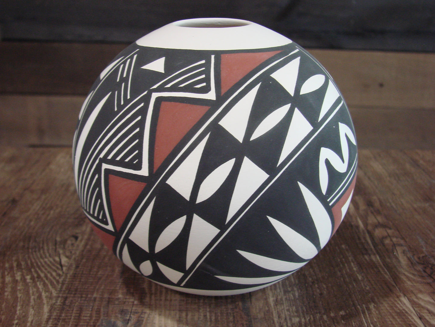 Native American Acoma Fine Line Hand Painted Pottery by Victorino